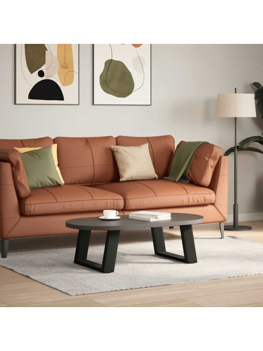 Sohvapöydän jalat u-muotoiset 2 kpl musta 50x(30-31) cm teräs