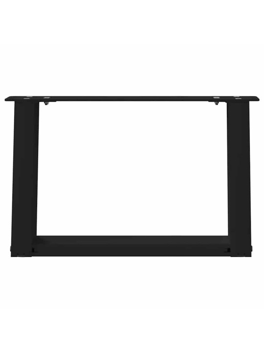 Sohvapöydän jalat u-muotoiset 2 kpl musta 50x(30-31) cm teräs