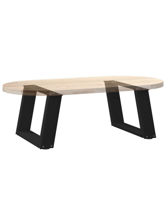 Sohvapöydän jalat u-muotoiset 2 kpl musta 50x(30-31) cm teräs