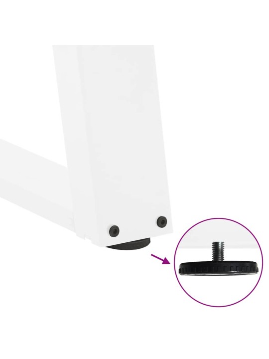 Sohvapöydän jalat u-muotoiset 2 kpl valkoinen 50x(30-31) cm teräs
