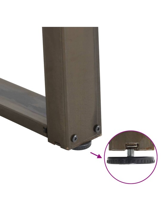 Sohvapöydän jalat u-muotoiset 2 kpl luonnonvärinen teräs 50x(30-31) cm teräs