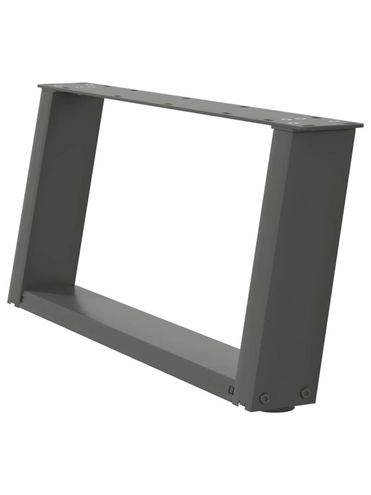 Sohvapöydän jalat u-muotoiset 2 kpl antrasiitti 60x(30-31) cm teräs