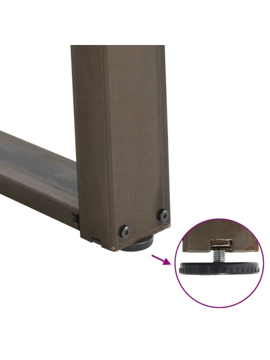 Sohvapöydän jalat u-muotoiset 2 kpl luonnonvärinen teräs 60x(30-31) cm teräs