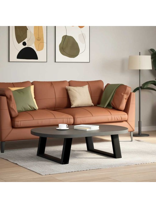 Sohvapöydän jalat u-muotoiset 2 kpl musta 70x(30-31) cm teräs