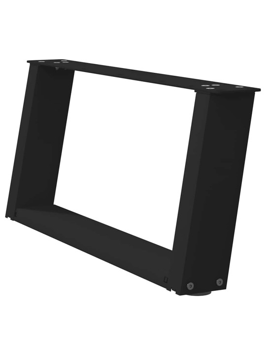 Sohvapöydän jalat u-muotoiset 2 kpl musta 70x(30-31) cm teräs