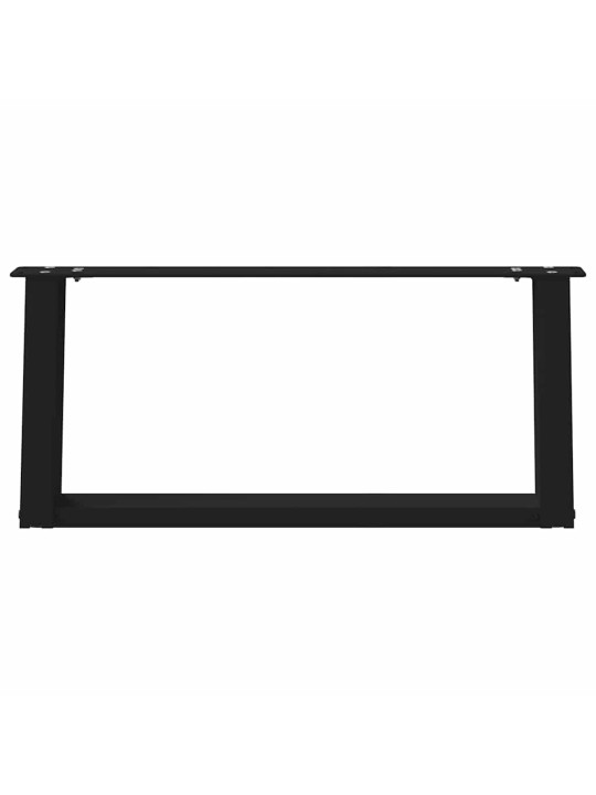 Sohvapöydän jalat u-muotoiset 2 kpl musta 70x(30-31) cm teräs