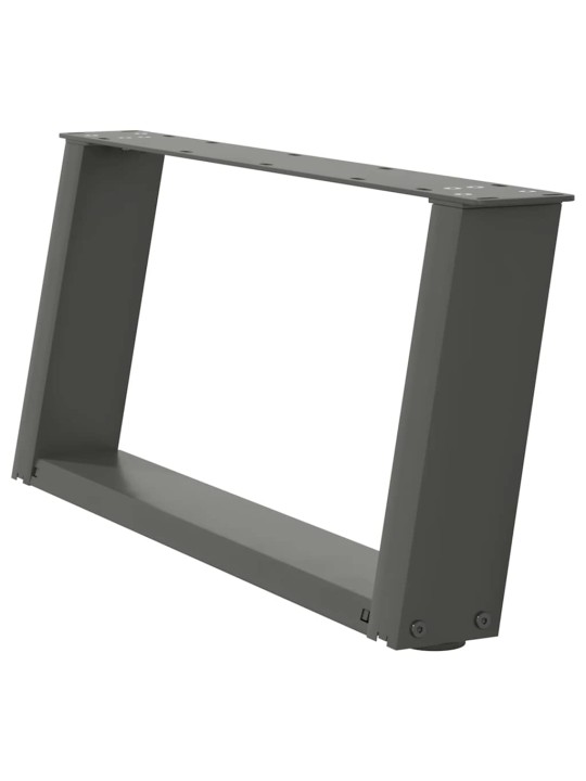 Sohvapöydän jalat u-muotoiset 2 kpl antrasiitti 70x(30-31) cm teräs