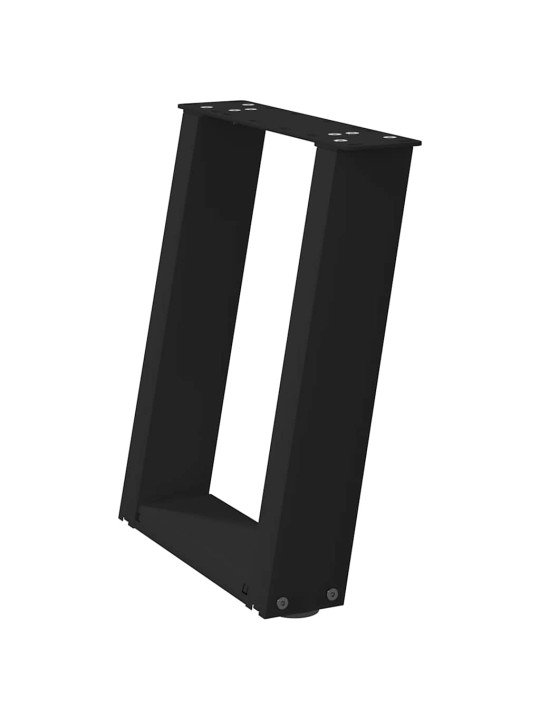 Sohvapöydän jalat u-muotoiset 2 kpl musta 38x(42-43) cm teräs