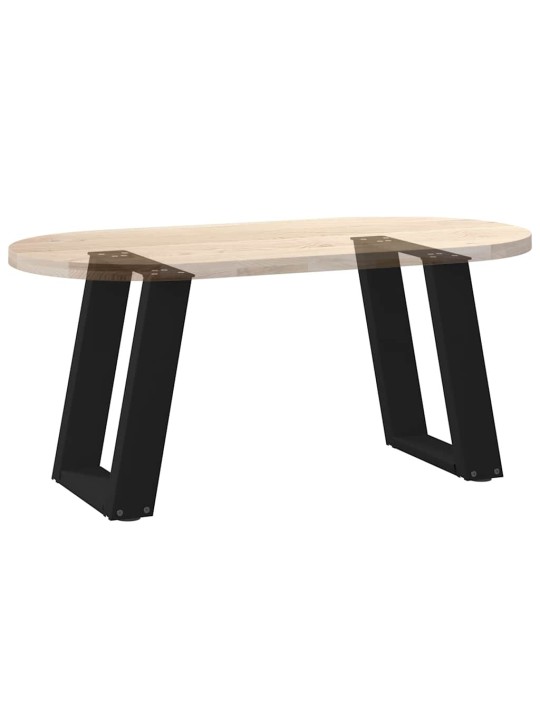 Sohvapöydän jalat u-muotoiset 2 kpl musta 38x(42-43) cm teräs