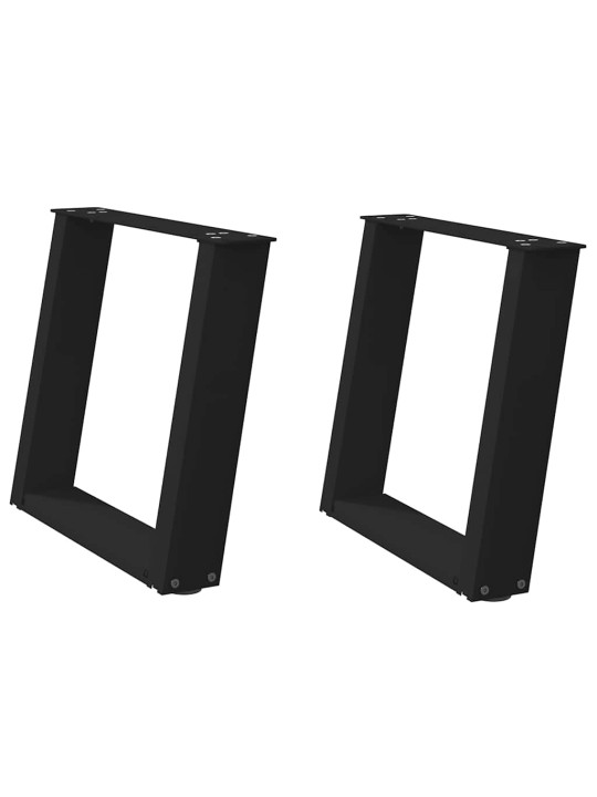 Sohvapöydän jalat u-muotoiset 2 kpl musta 50x(42-43) cm teräs