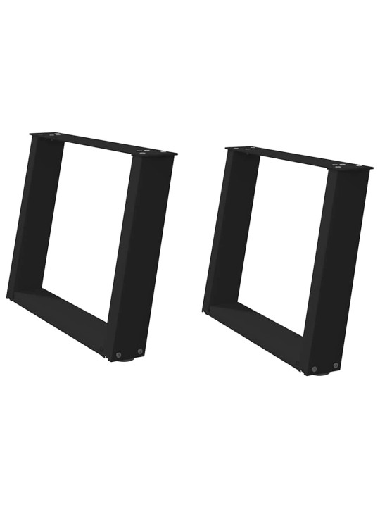 Sohvapöydän jalat u-muotoiset 2 kpl musta 60x(42-43) cm teräs