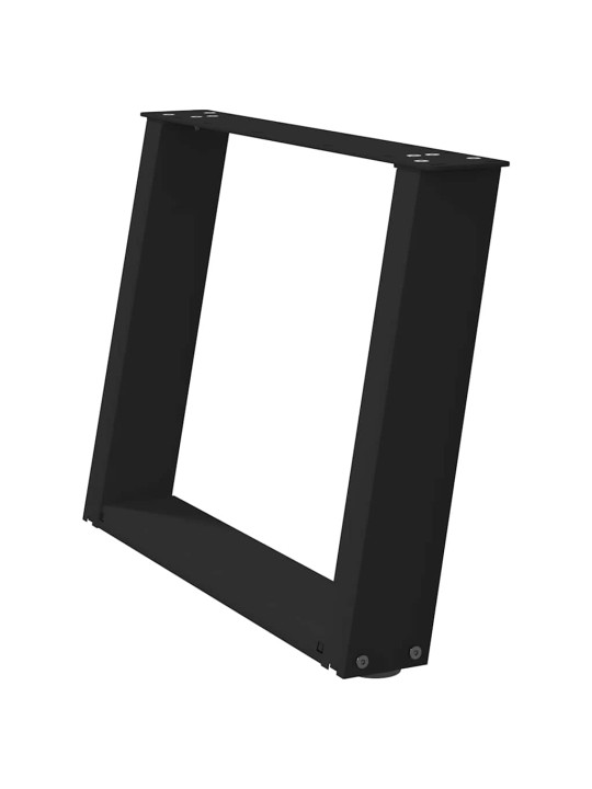Sohvapöydän jalat u-muotoiset 2 kpl musta 60x(42-43) cm teräs