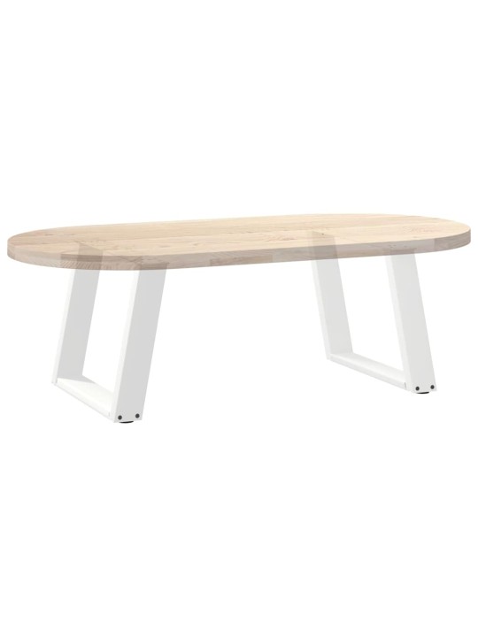 Sohvapöydän jalat u-muotoiset 2 kpl valkoinen 60x(42-43) cm teräs