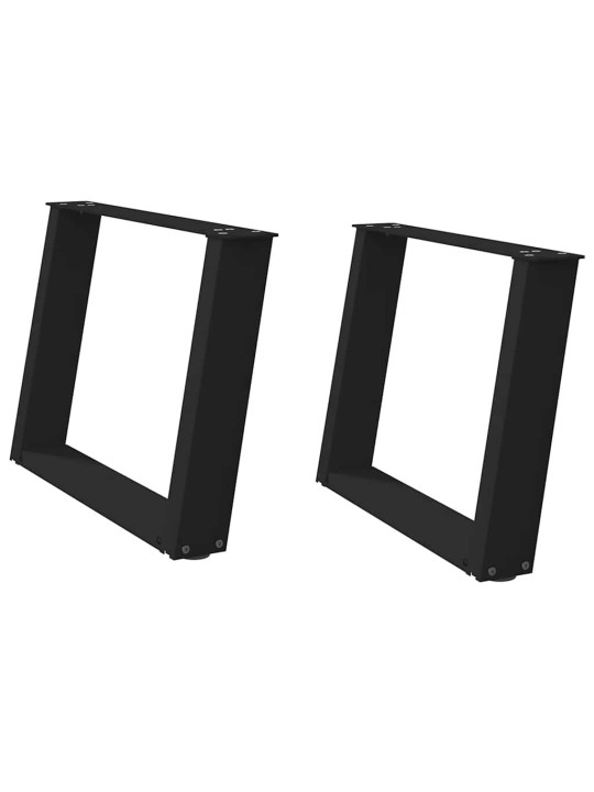 Sohvapöydän jalat u-muotoiset 2 kpl musta 70x(42-43) cm teräs