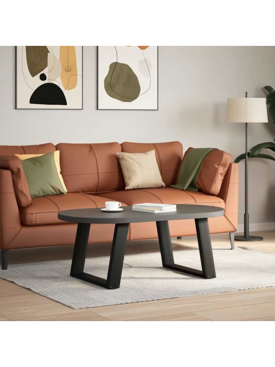 Sohvapöydän jalat u-muotoiset 2 kpl musta 70x(42-43) cm teräs