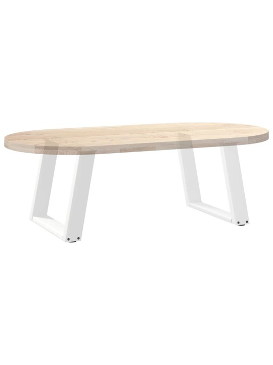 Sohvapöydän jalat u-muotoiset 2 kpl valkoinen 70x(42-43) cm teräs
