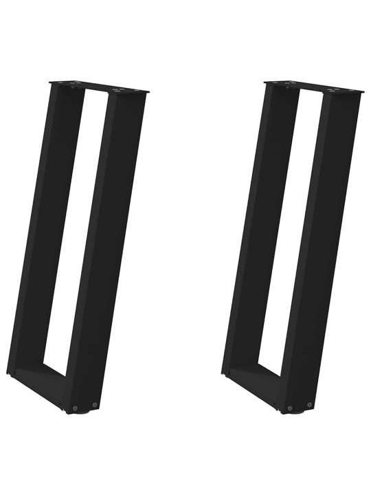 Konsolipöydän jalat u-muotoiset 2 kpl musta 38x(72-73) cm teräs