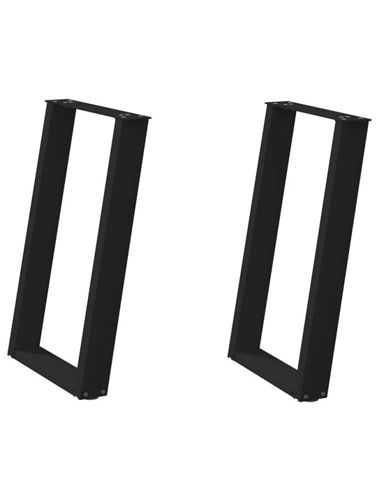 Ruokapöydän jalat u-muotoiset 2 kpl musta 50x(72-73) cm teräs
