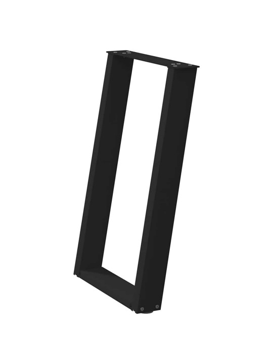 Ruokapöydän jalat u-muotoiset 2 kpl musta 50x(72-73) cm teräs