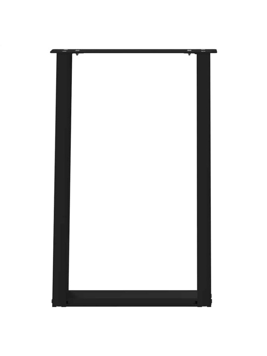 Ruokapöydän jalat u-muotoiset 2 kpl musta 50x(72-73) cm teräs