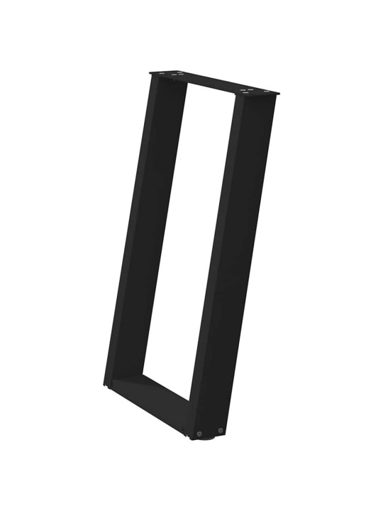 Ruokapöydän jalat u-muotoiset 2 kpl musta 60x(72-73) cm teräs