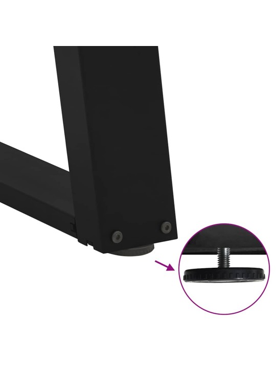 Ruokapöydän jalat u-muotoiset 2 kpl musta 80x(72-73) cm teräs