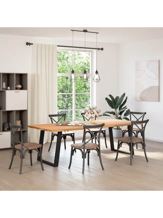 Ruokapöydän jalat u-muotoiset 2 kpl musta 80x(72-73) cm teräs