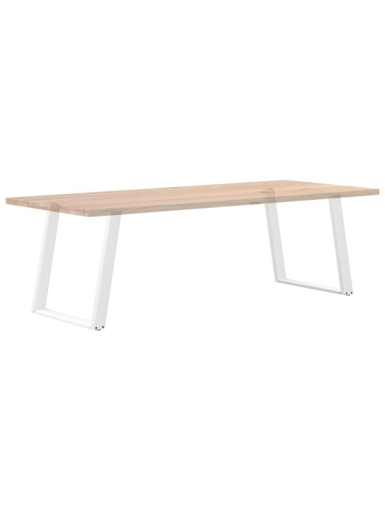 Ruokapöydän jalat u-muotoiset 2 kpl valkoinen 80x(72-73) cm teräs