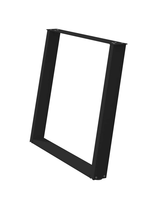 Ruokapöydän jalat u-muotoiset 2 kpl musta 100x(72-73) cm teräs