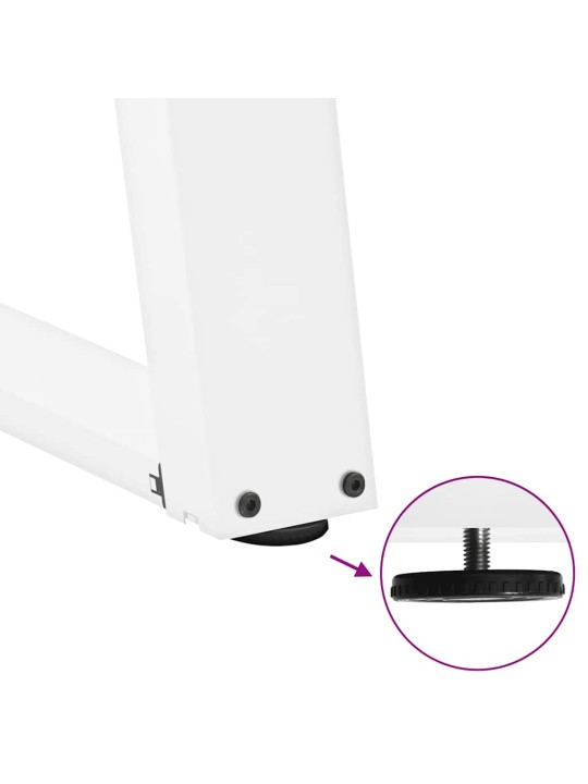 Ruokapöydän jalat u-muotoiset 2 kpl valkoinen 100x(72-73) cm teräs