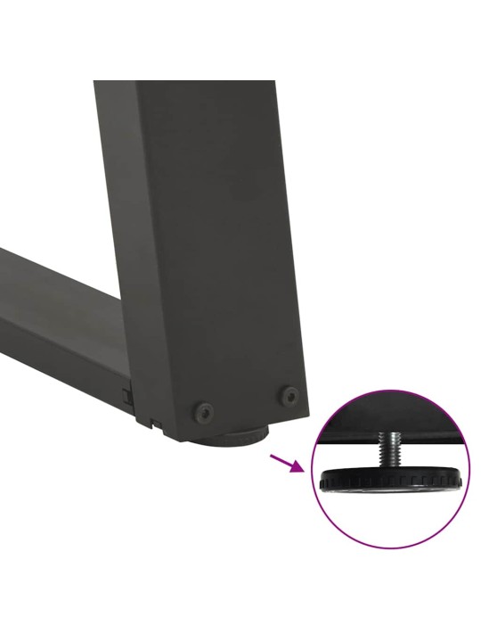 Ruokapöydän jalat u-muotoiset 2 kpl antrasiitti 100x(72-73) cm teräs