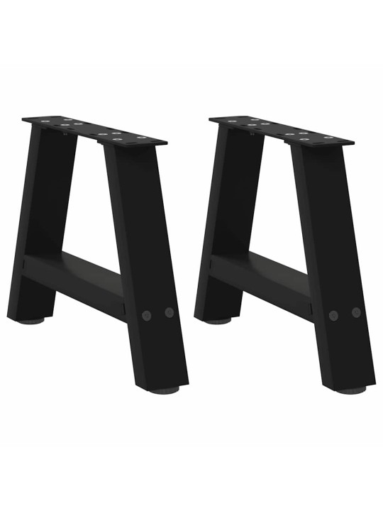 Sohvapöydän jalat a-muotoiset 2 kpl musta 50x(30-31) cm teräs