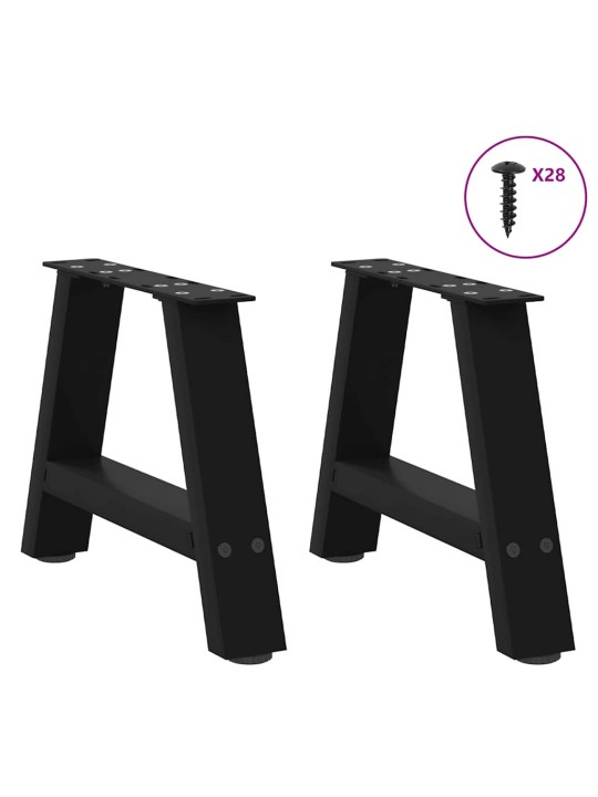 Sohvapöydän jalat a-muotoiset 2 kpl musta 50x(30-31) cm teräs