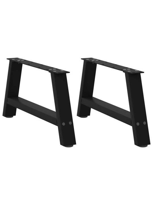 Sohvapöydän jalat a-muotoiset 2 kpl musta 60x(30-31) cm teräs