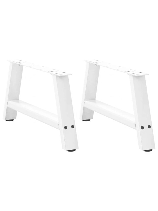Sohvapöydän jalat a-muotoiset 2 kpl valkoinen 60x(30-31) cm teräs