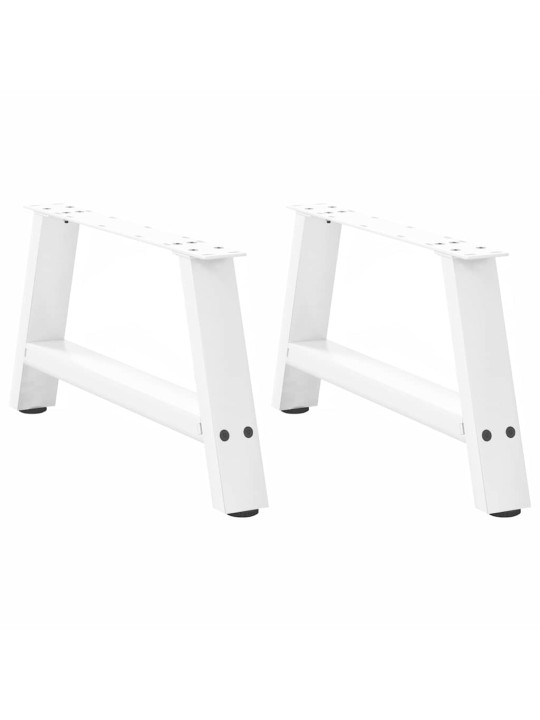 Sohvapöydän jalat a-muotoiset 2 kpl valkoinen 70x(30-31) cm teräs
