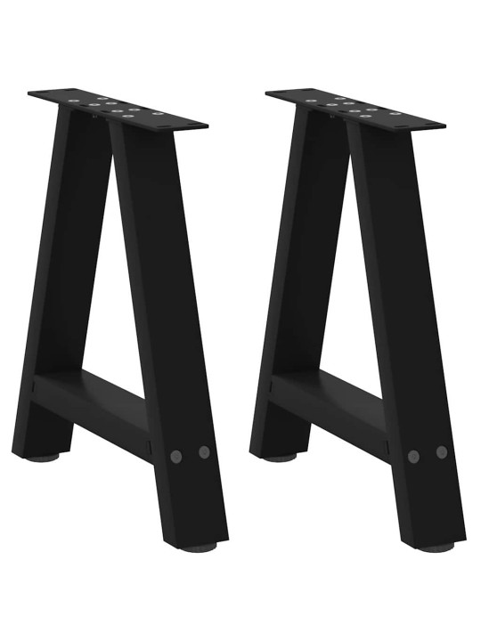 Sohvapöydän jalat a-muotoiset 2 kpl musta 38x(42-43) cm teräs