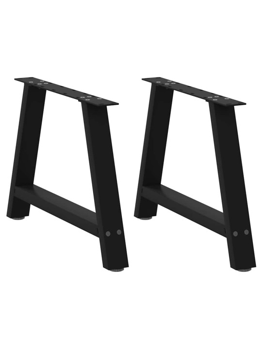 Sohvapöydän jalat a-muotoiset 2 kpl musta 60x(42-43) cm teräs