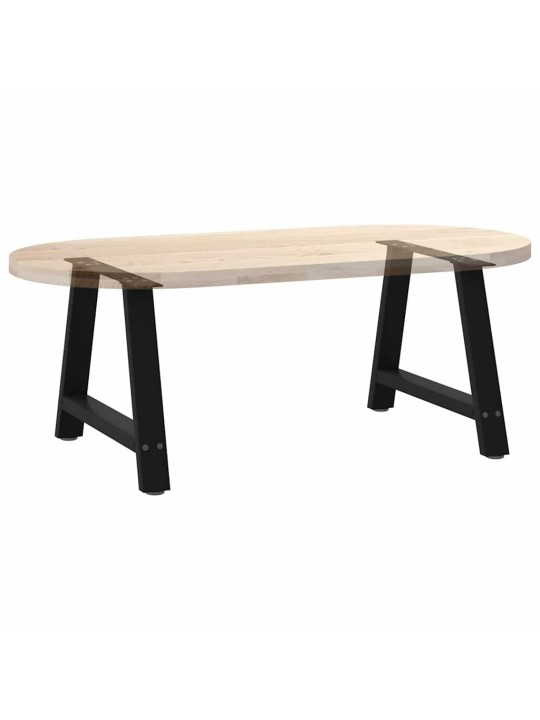 Sohvapöydän jalat a-muotoiset 2 kpl musta 60x(42-43) cm teräs