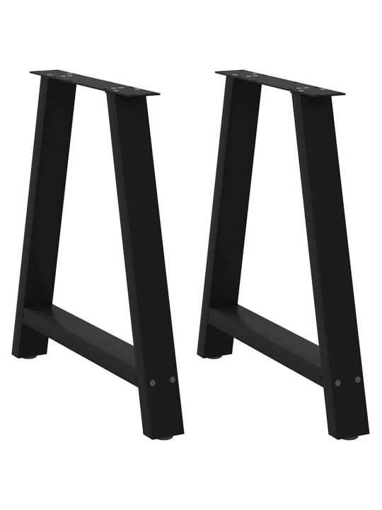 Ruokapöydän jalat a-muotoiset 2 kpl musta 70x(72-73) cm teräs