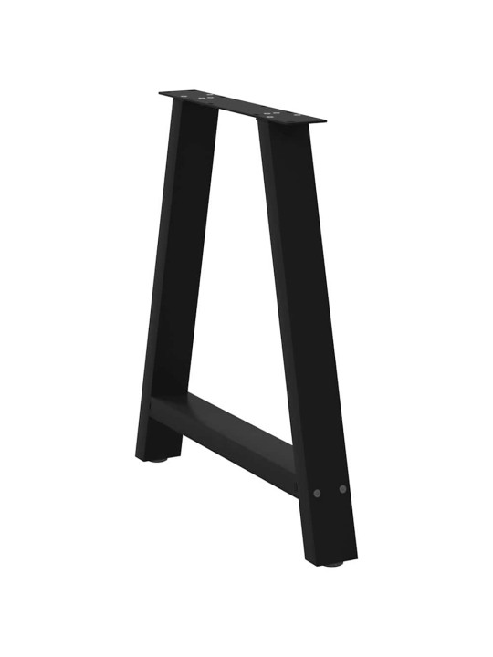 Ruokapöydän jalat a-muotoiset 2 kpl musta 80x(72-73) cm teräs