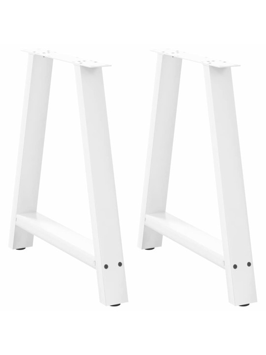Ruokapöydän jalat a-muotoiset 2 kpl valkoinen 80x(72-73) cm teräs