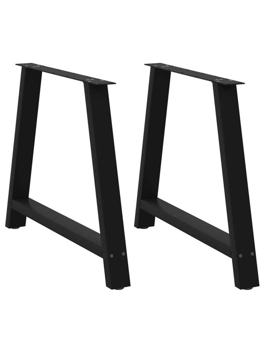 Ruokapöydän jalat a-muotoiset 2 kpl musta 90x(72-73) cm teräs