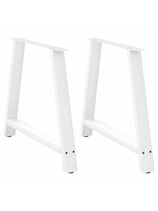 Ruokapöydän jalat a-muotoiset 2 kpl valkoinen 90x(72-73) cm teräs