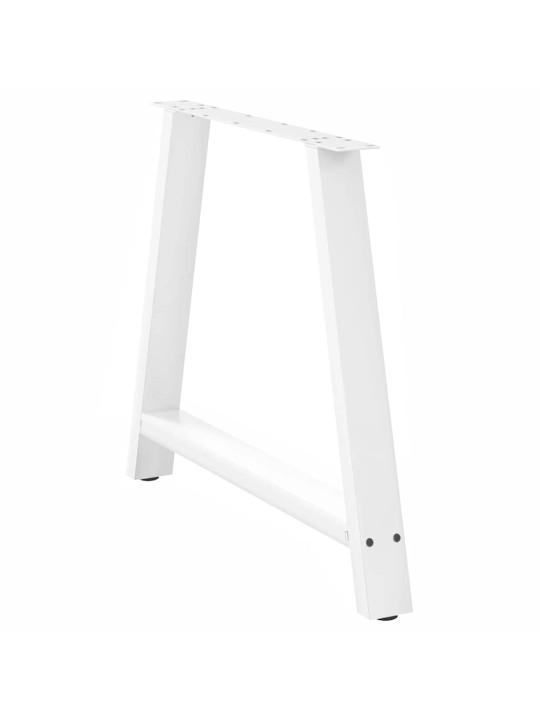 Ruokapöydän jalat a-muotoiset 2 kpl valkoinen 90x(72-73) cm teräs