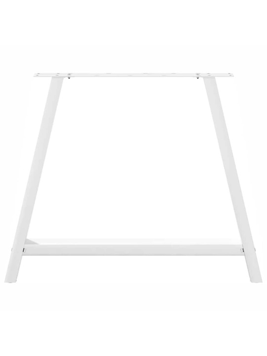 Ruokapöydän jalat a-muotoiset 2 kpl valkoinen 90x(72-73) cm teräs