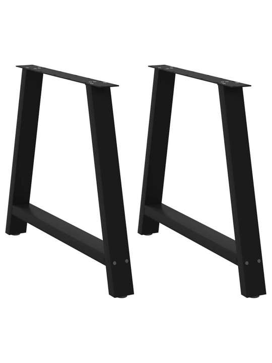 Ruokapöydän jalat a-muotoiset 2 kpl musta 100x(72-73) cm teräs