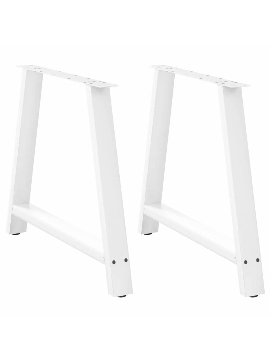 Ruokapöydän jalat a-muotoiset 2 kpl valkoinen 100x(72-73) cm teräs