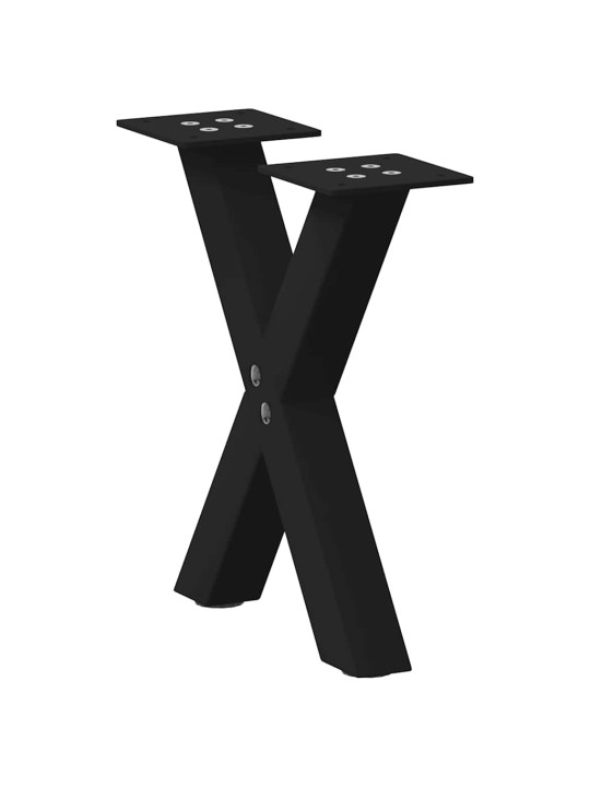 Sohvapöydän jalat x-muotoiset 2 kpl musta 30x(30-31) cm teräs