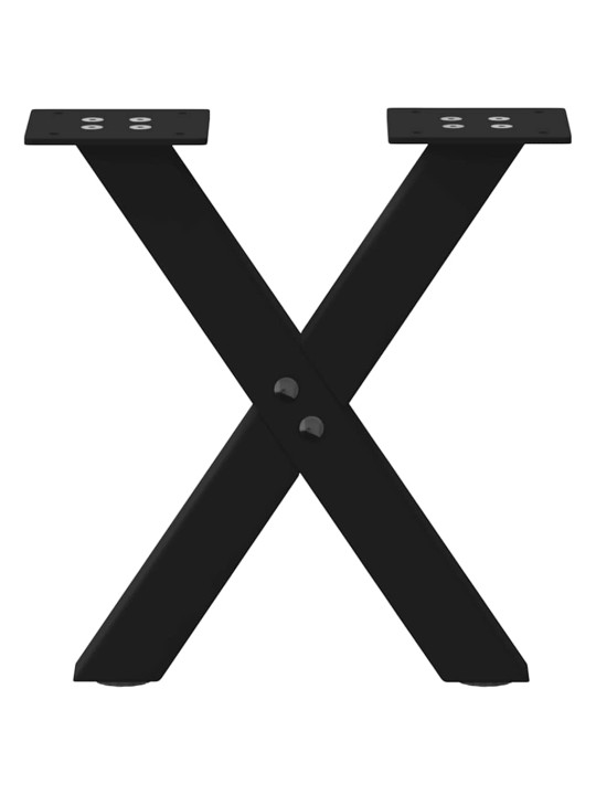 Sohvapöydän jalat x-muotoiset 2 kpl musta 30x(30-31) cm teräs